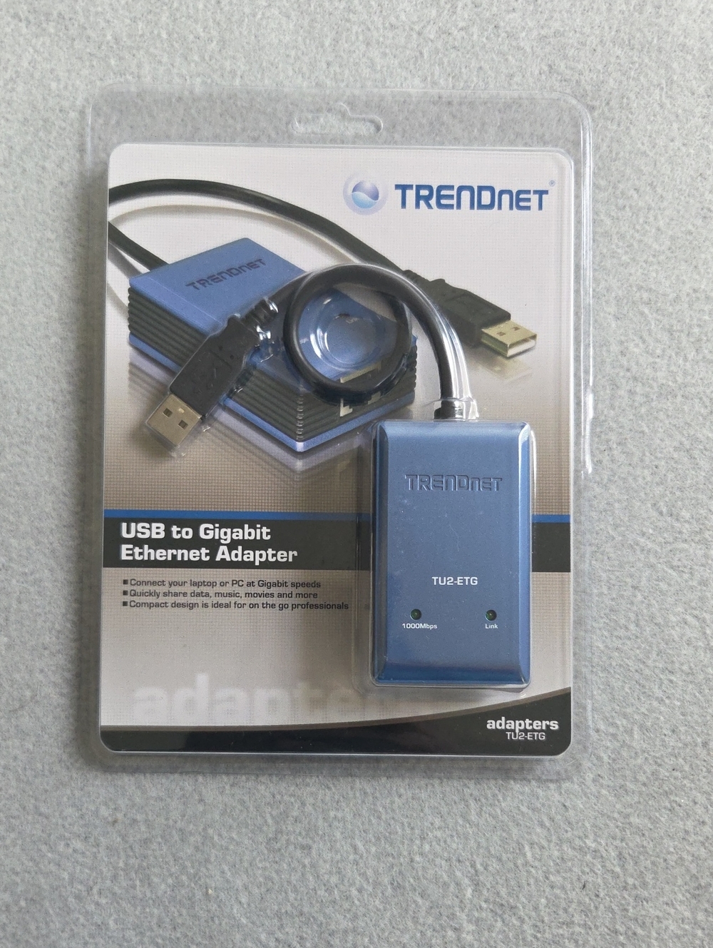 TRENDnet Metallic Blue USB to Gigabit Ethernet Adapter